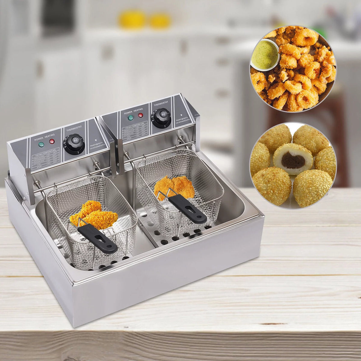12L Stainless Steel Electric Deep Fryer 5000W E45063