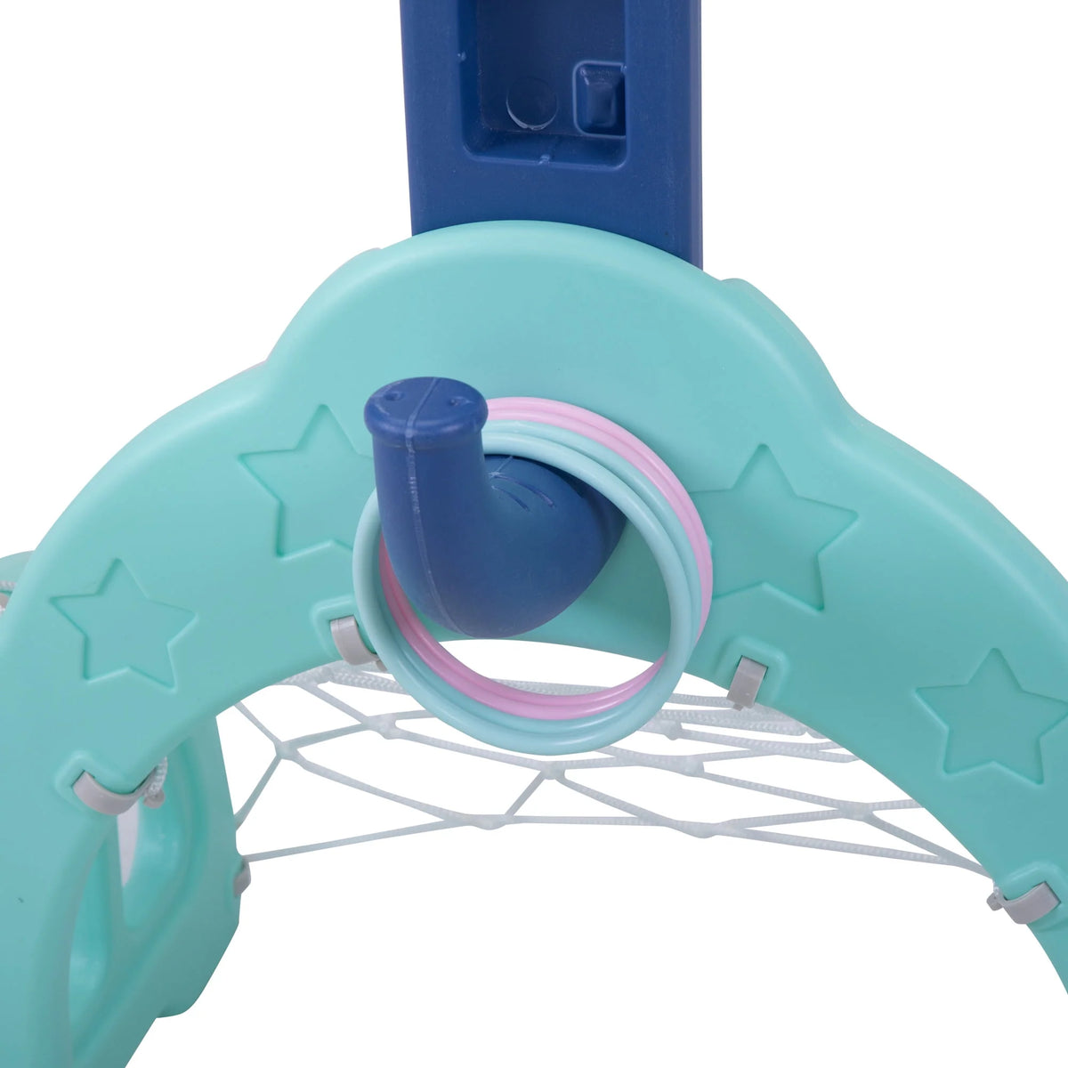 5-in-1 Toddler Climber and Swing Set with Slide, Football Gate and Basketball Hoops C968