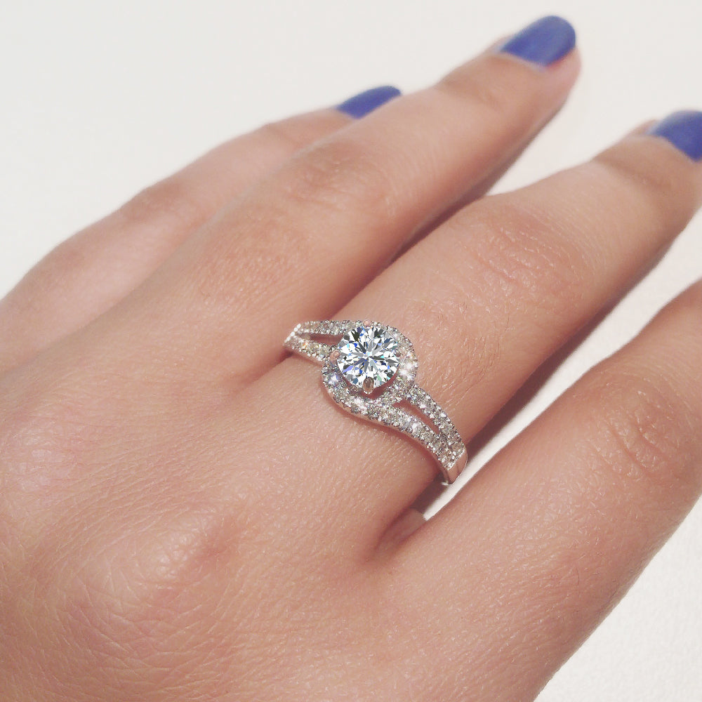 14K White Gold Diamond Engagement Ring 1.25 CT Z31149