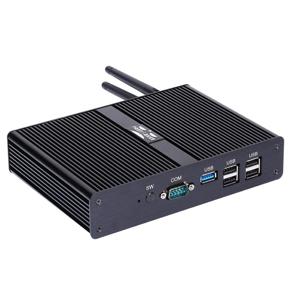 Black Fanless Mini PC with 8G RAM 512G SSD T317