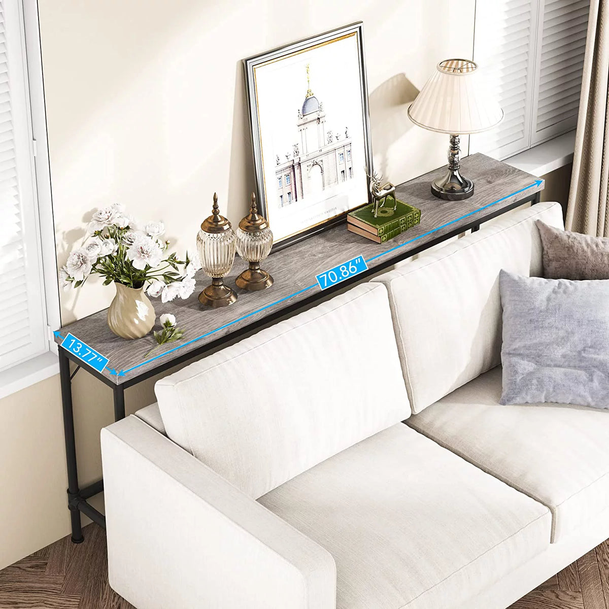 70.9" Grey Console Table U433