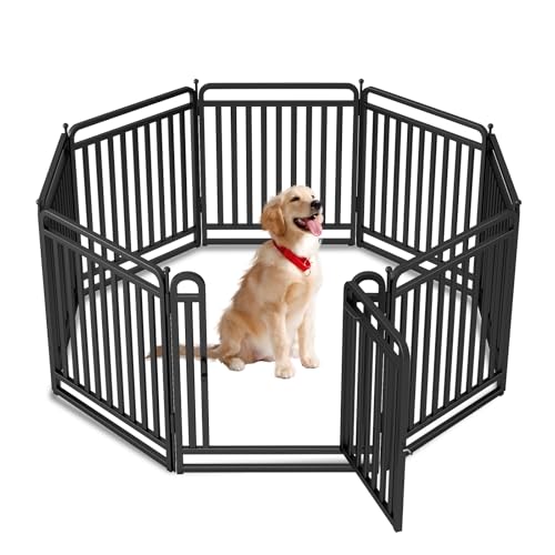 32 Inch 16 Panels Foldable Metal Dog Playpen with Doors H418