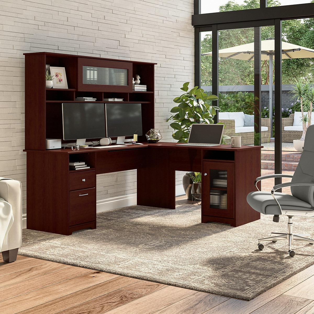 Harvest Cherry Engineered Wood Desk Return O534068