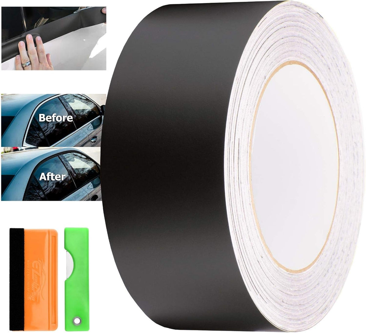 3D Carbon Fiber Black Vinyl Wrap Kit 2 x25Ft J371