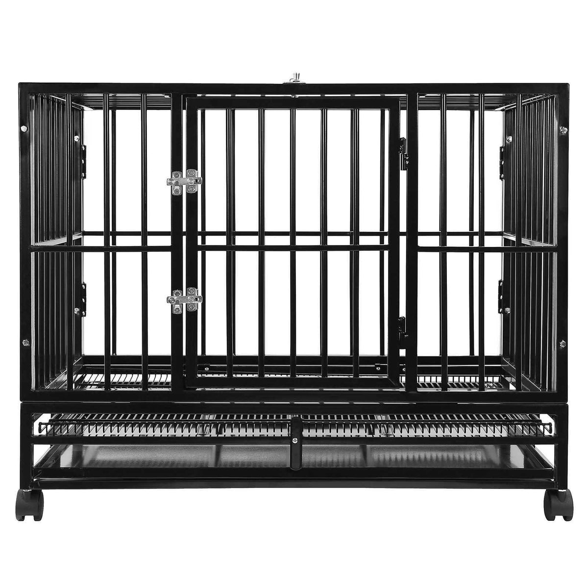 36x22 Medium Heavy-Duty Dog Crate Cage with Tray T95274