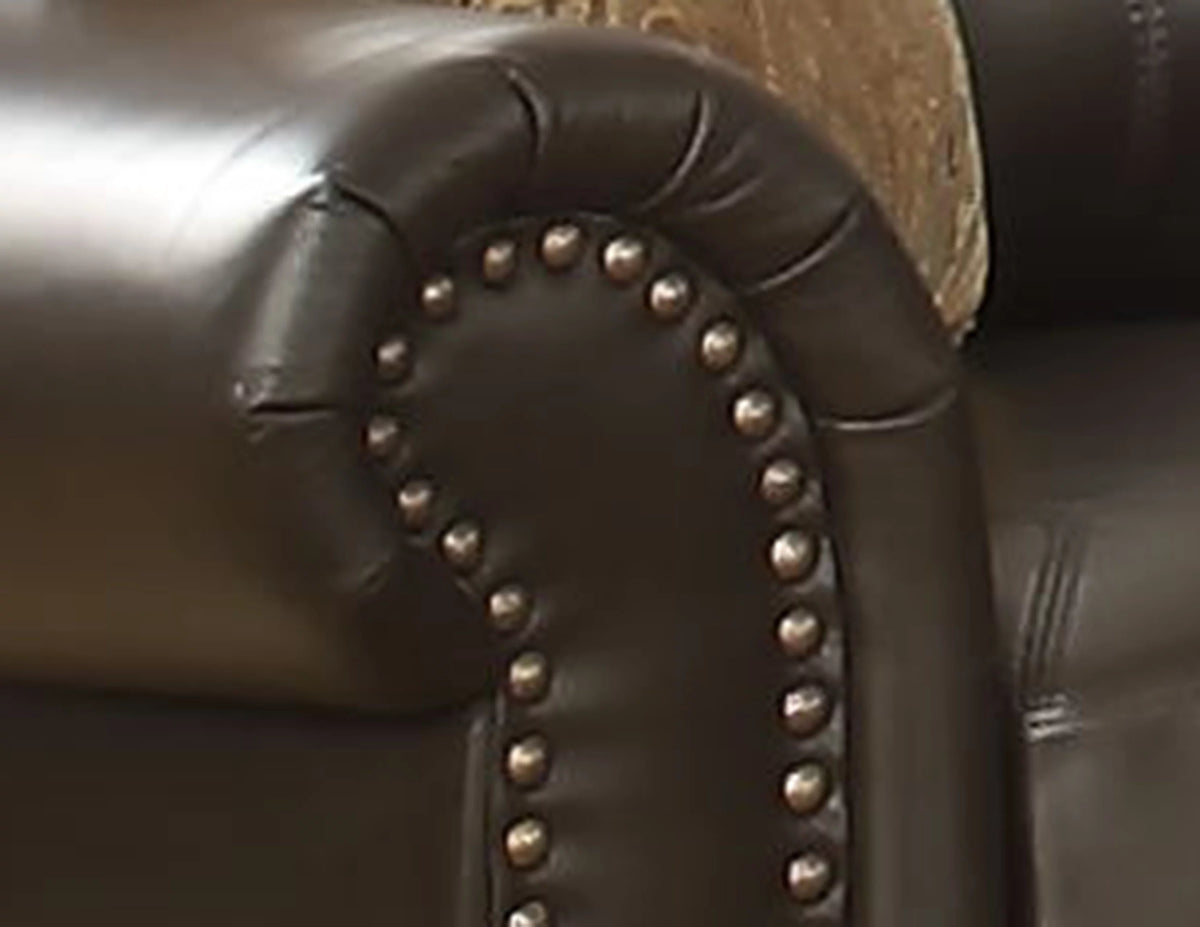Brown Leather Gel Sofa Q547