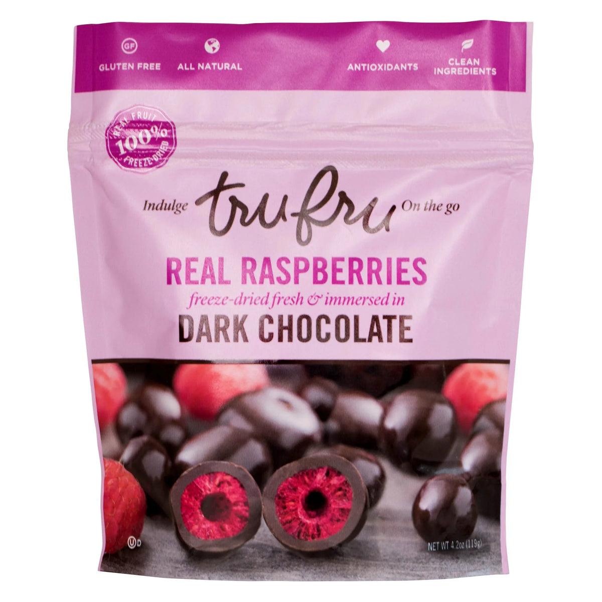 Dark Chocolate Freeze-Dried Raspberries 4.2 oz Pack of 20 D142363
