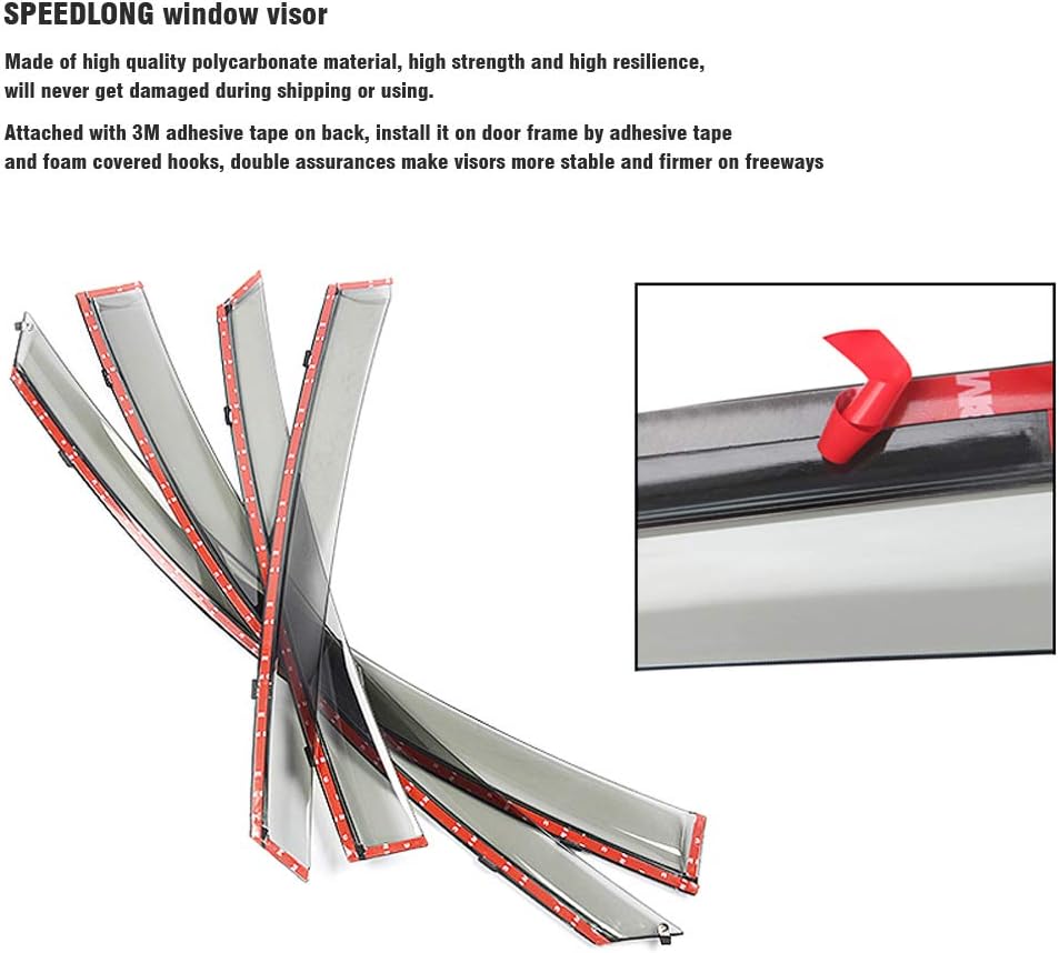 Car Window Visor Vent Shade Deflector Sun/Rain Guards X42399