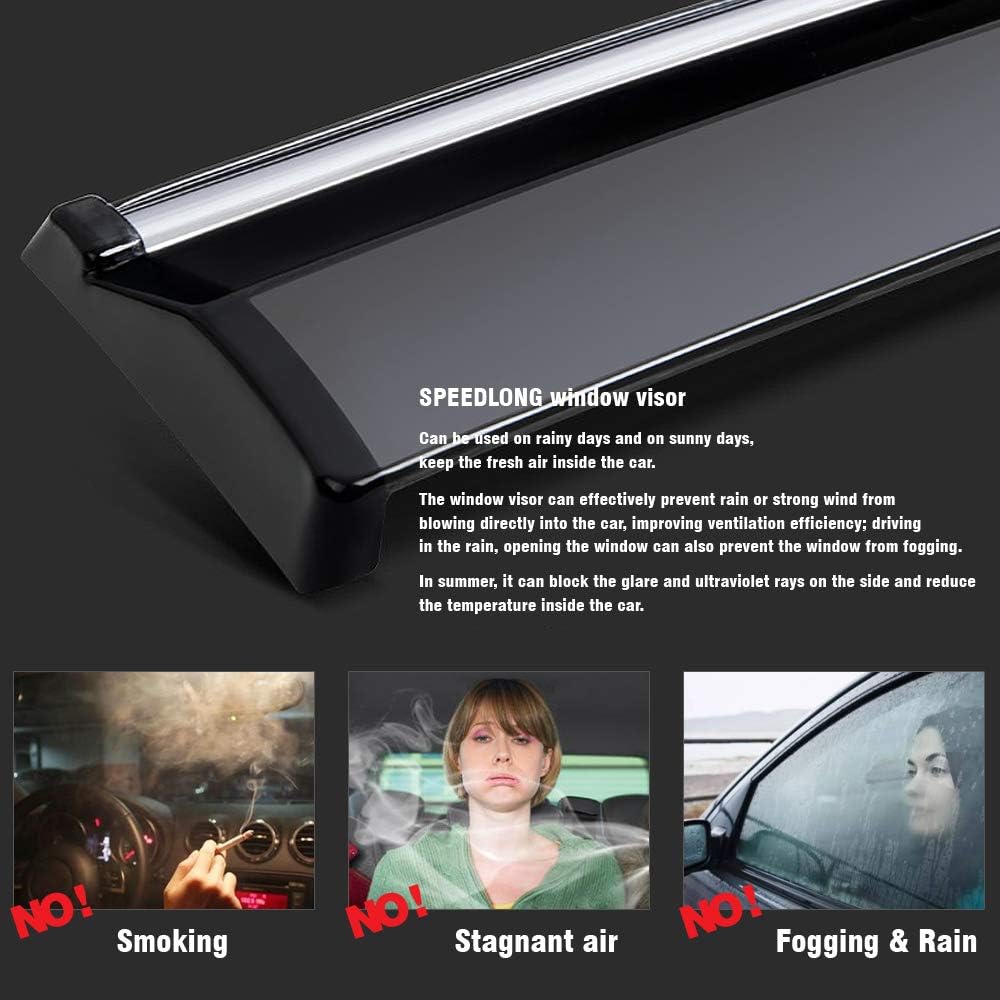 Car Window Visor Vent Shade Deflector Sun/Rain Guards X42399
