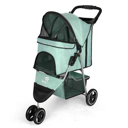 Foldable Pet Stroller with Cup Holder W453696
