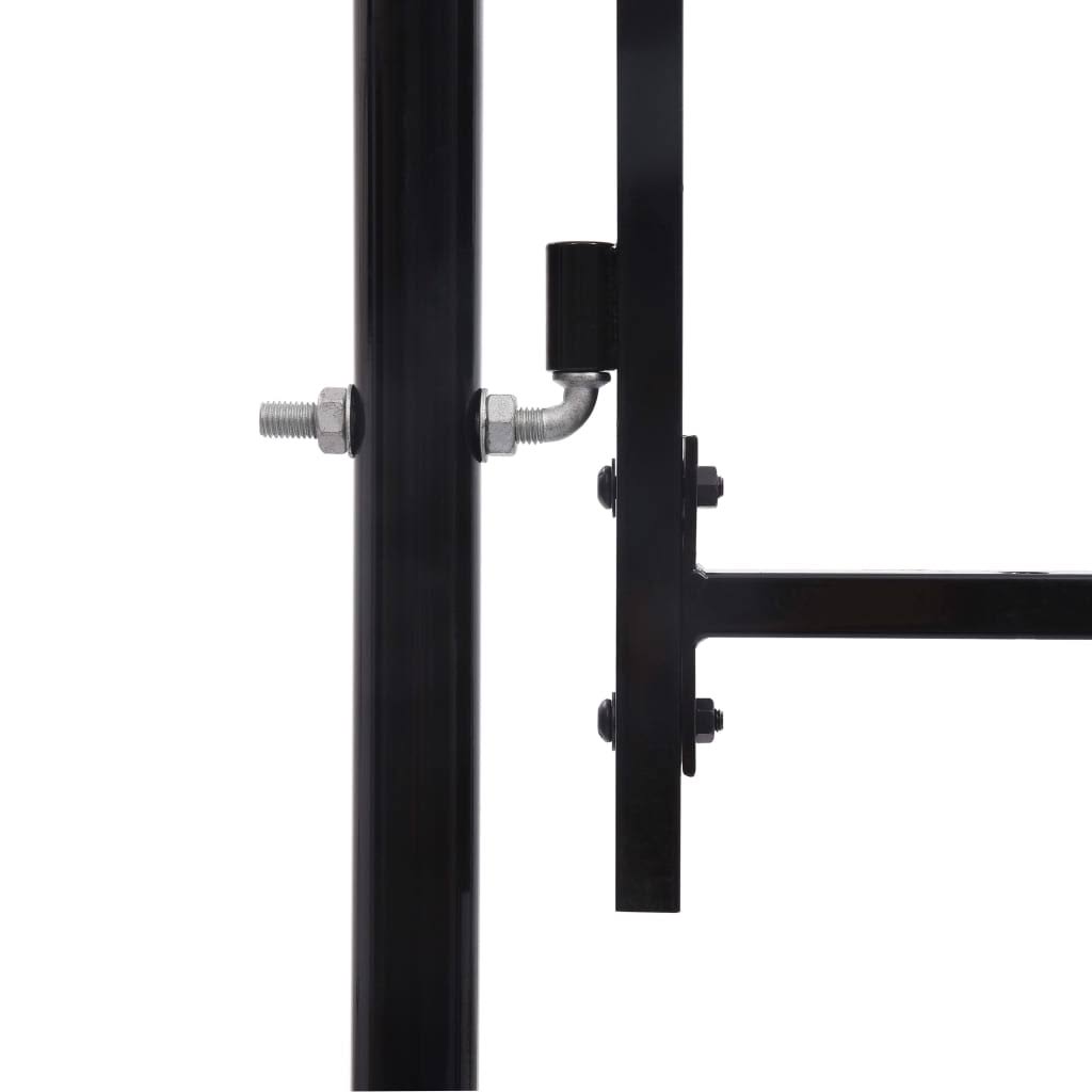 Black Steel Fence Gate with Arched Top F6934