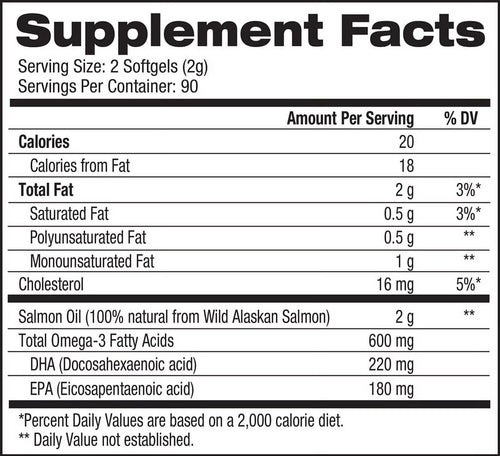 180 Ct Wild Salmon Oil Softgel Z7525