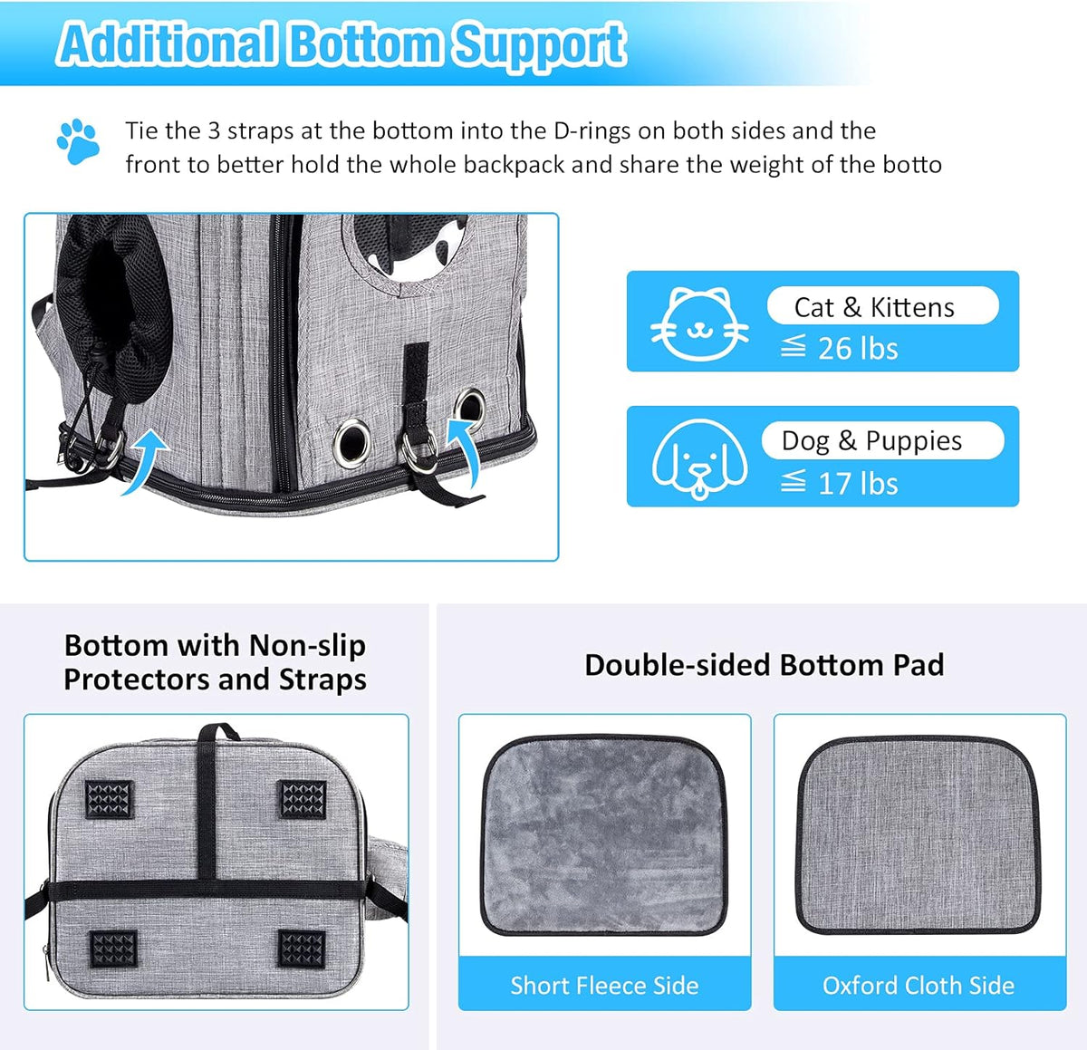 Expandable Pet Carrier Backpack with Breathable Mesh U746843