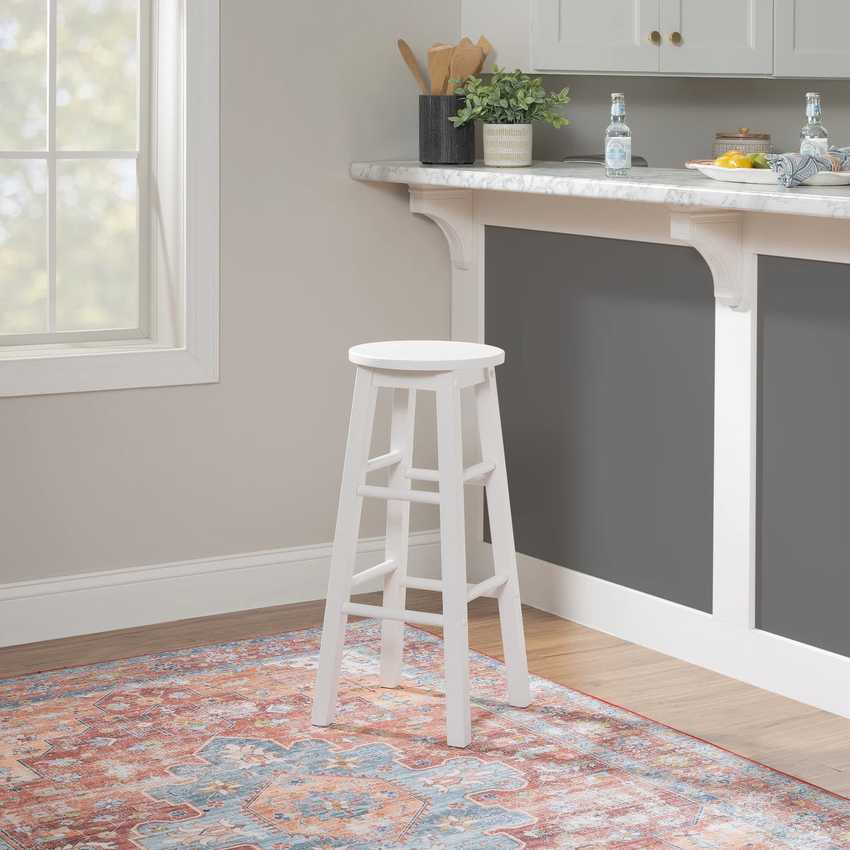White Wood Bar Stool M6327