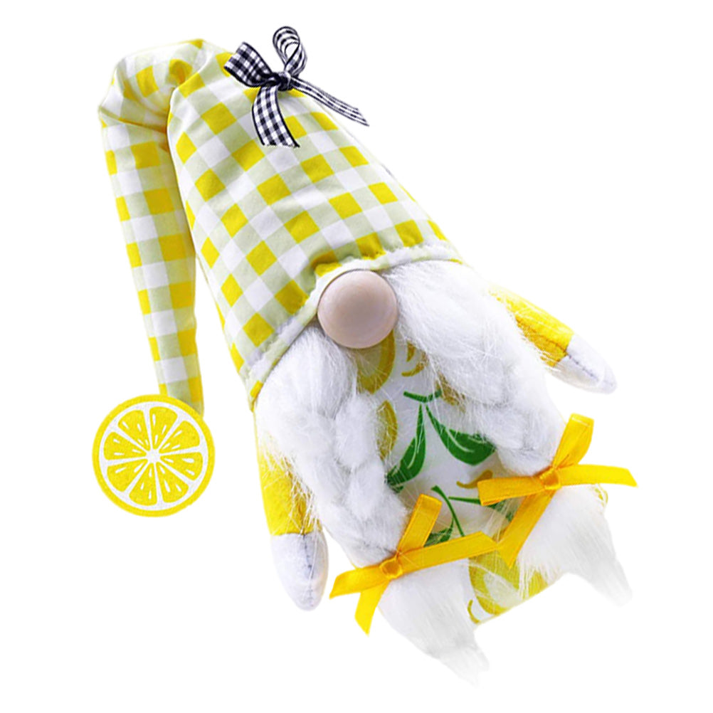 Lemon Pattern Plush Gnome Doll U369