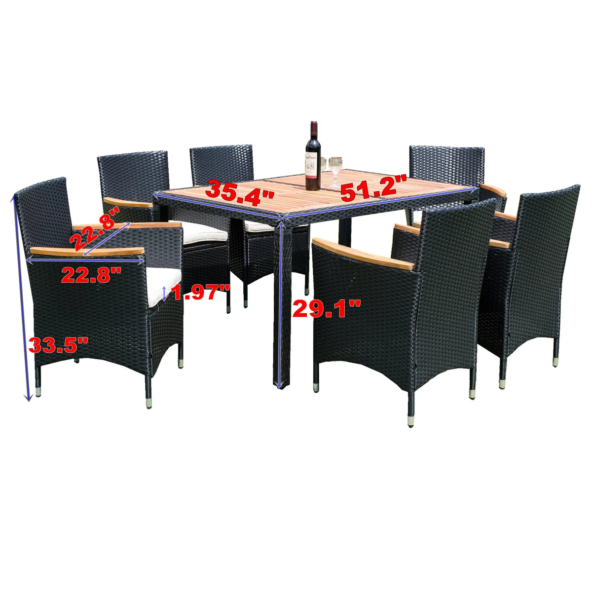 7-Piece Outdoor Patio Wicker Dining Set E417278