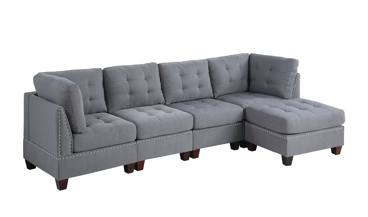 5 Pcs Modular Sofa Set Gray Z740