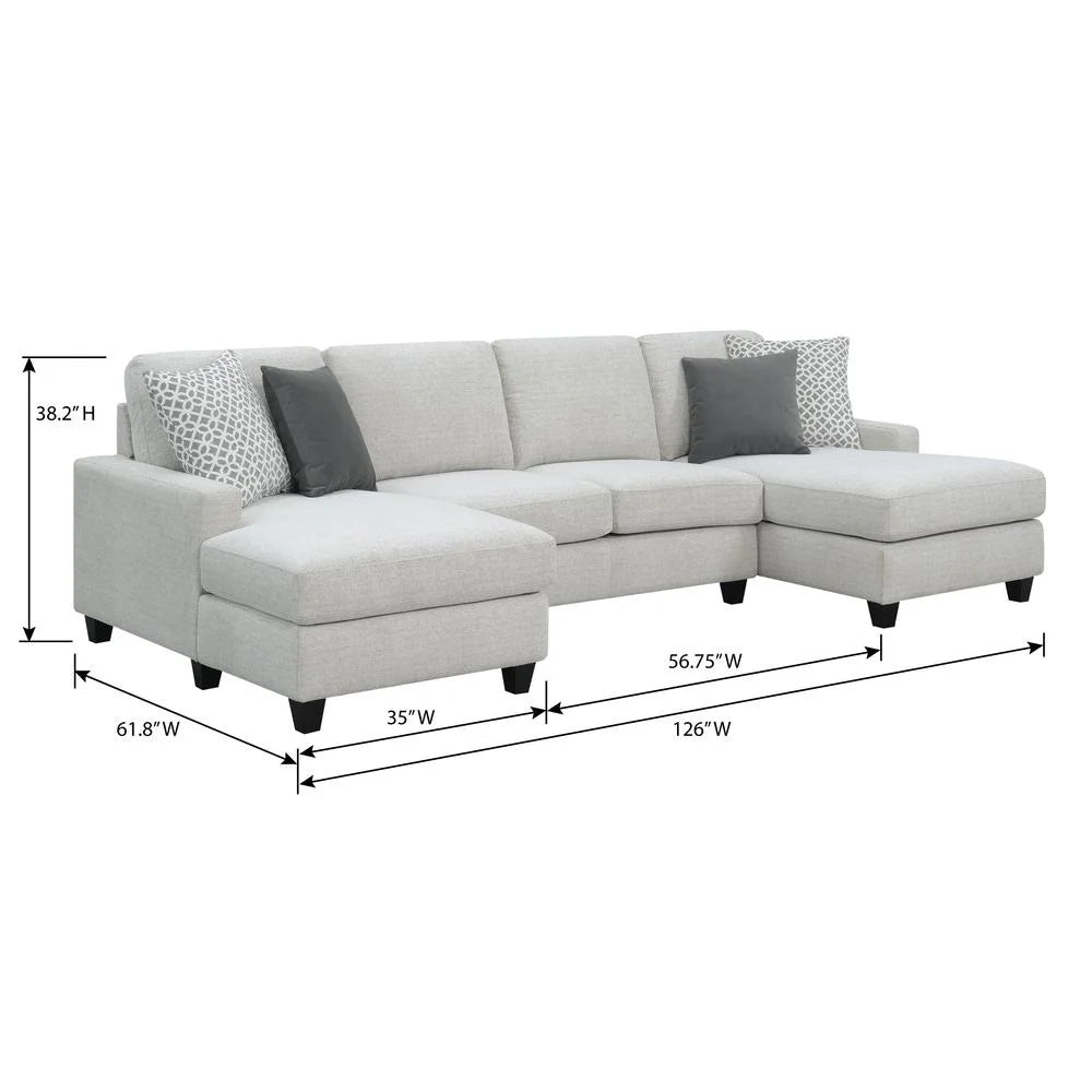 Chaise Sectional with Pillows A1666