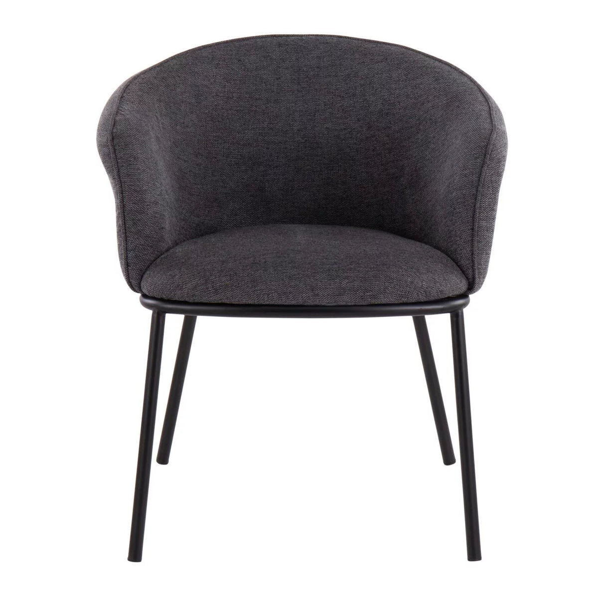 Black Steel and Charcoal Fabric Chair A157198