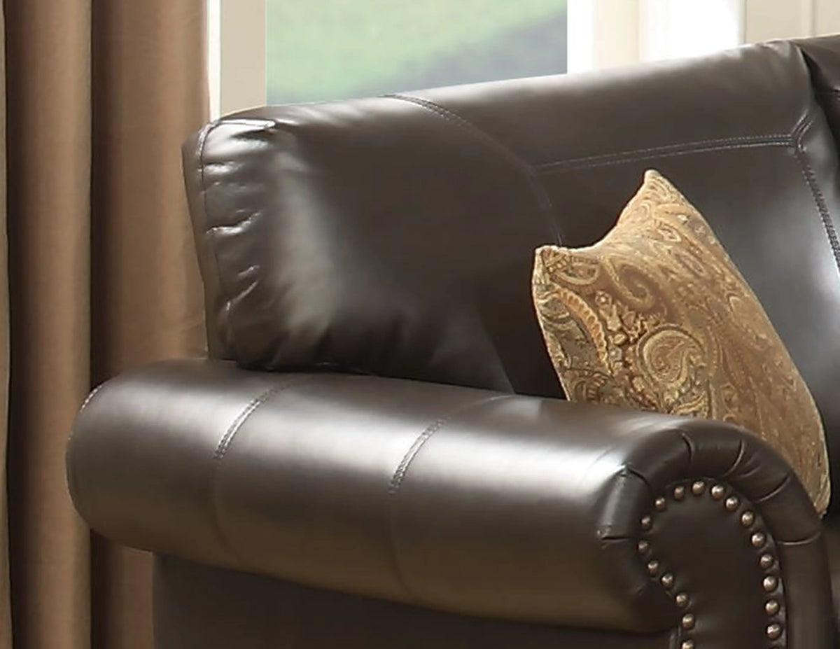 Brown Leather Gel Sofa Q547