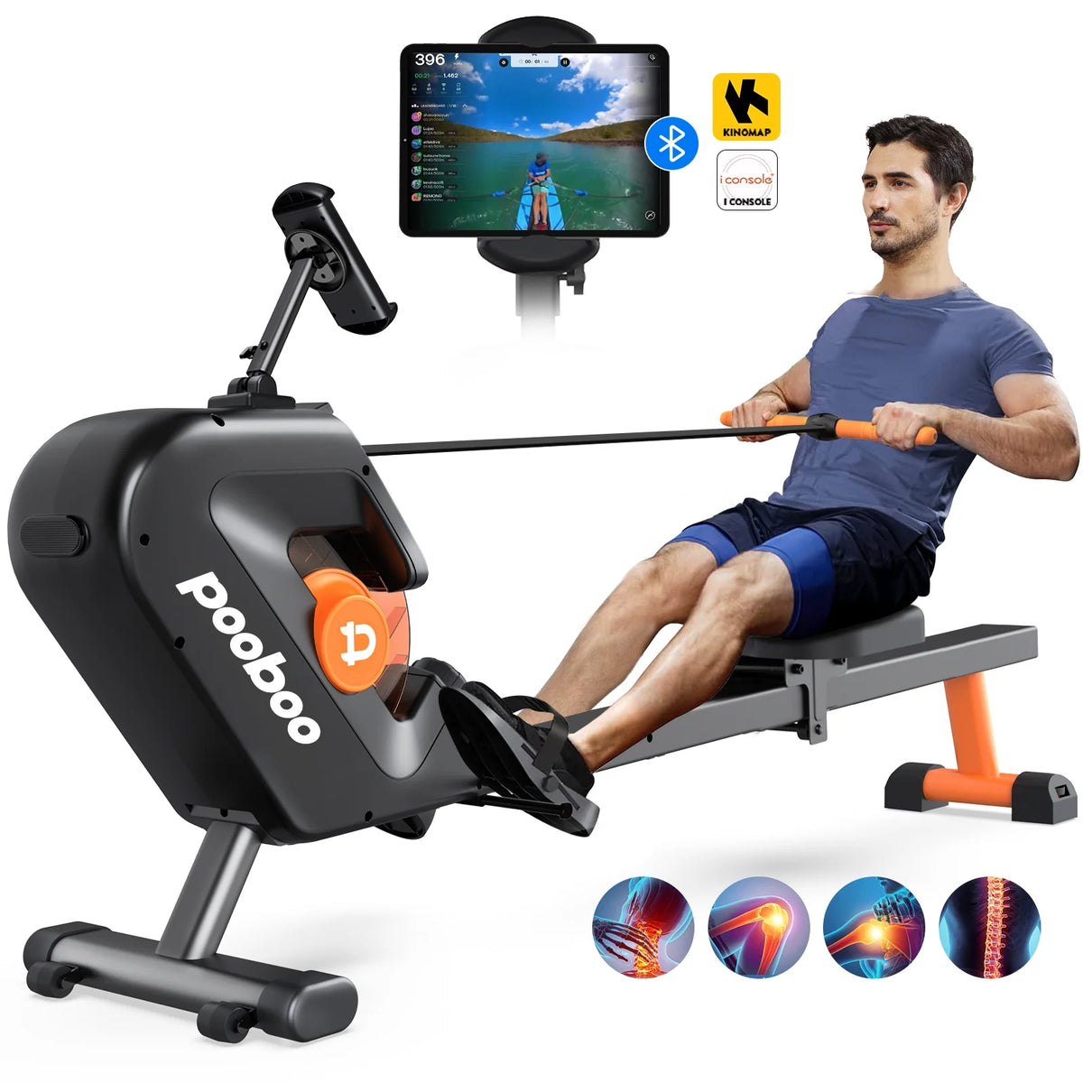 Foldable Magnetic Rowing Machine 8 Level Resistance R683067