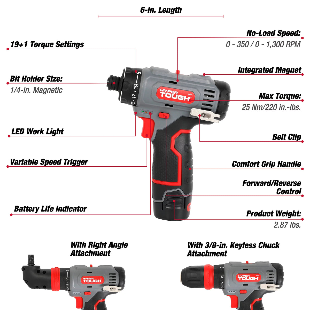12V Max Lithium-Ion 3-in-1 Multi-Head Power Drill Set with Battery and Charger P345631