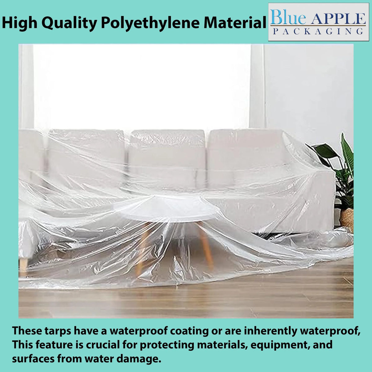 6Mil Clear LDPE Plastic Sheeting Tarp (12ft x 100ft) C258
