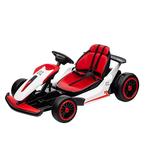 Electric Drift Kart Car with Adjustable Seat, 24V 7Ah, 2 * 200W Motor, 8.1 MPH, LED Lights X712524