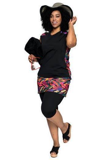 Black 2XL Skirted Capris I108
