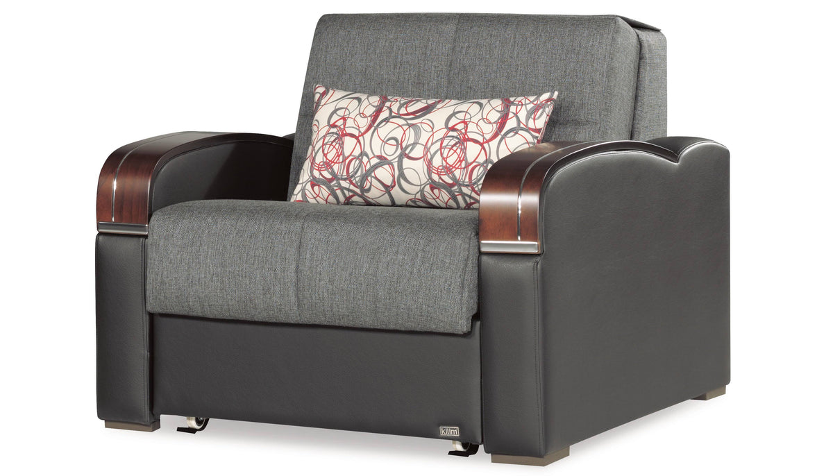 Gray Polyester Sleeper Chair K27780