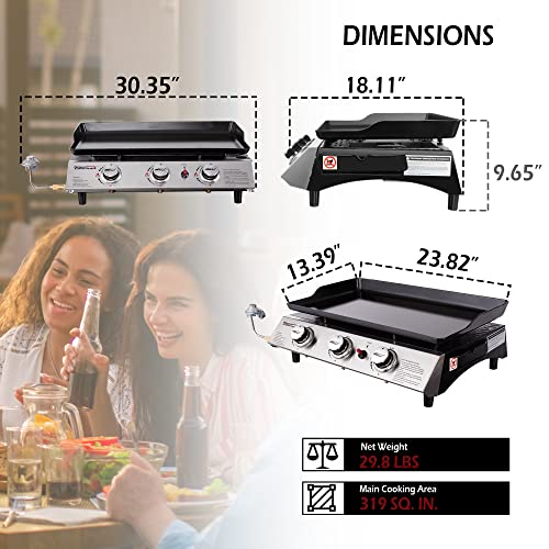 3-Burner Portable Gas Grill Griddle L968195