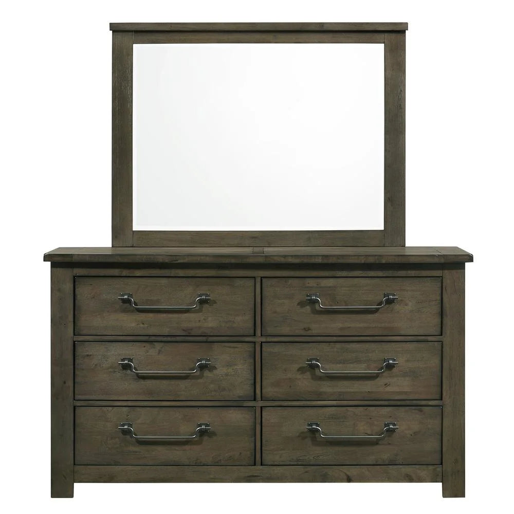 Grey 6-Drawer Dresser with Mirror Set J213994