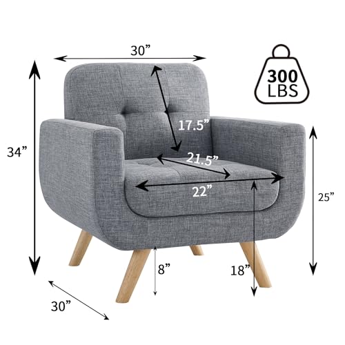 Beige Linen Accent Armchair D22907