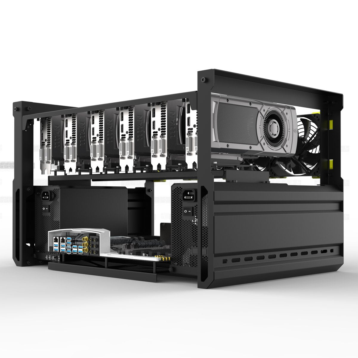 6/8 GPU Aluminum Open Air Frame Case Miner C3446