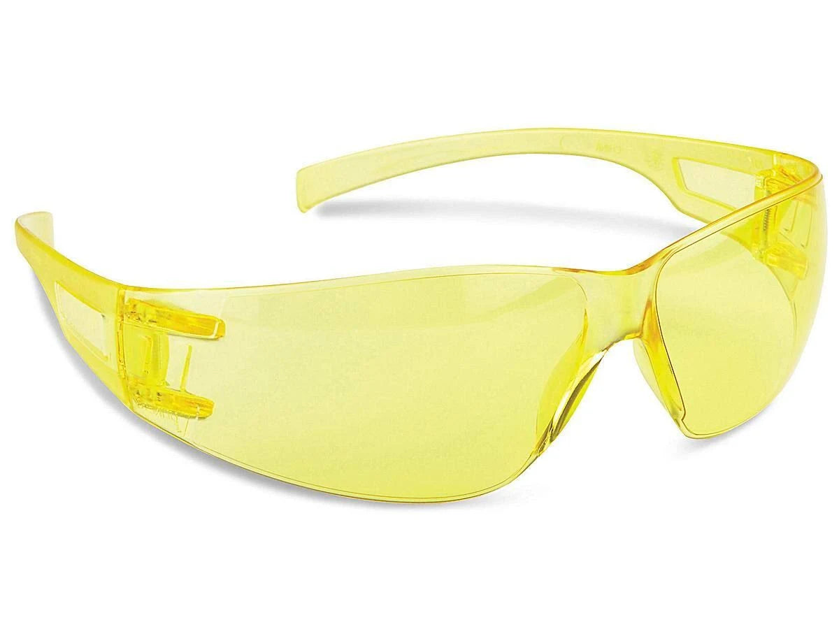 Amber Wraparound Safety Glasses, Qty of 12 Q319