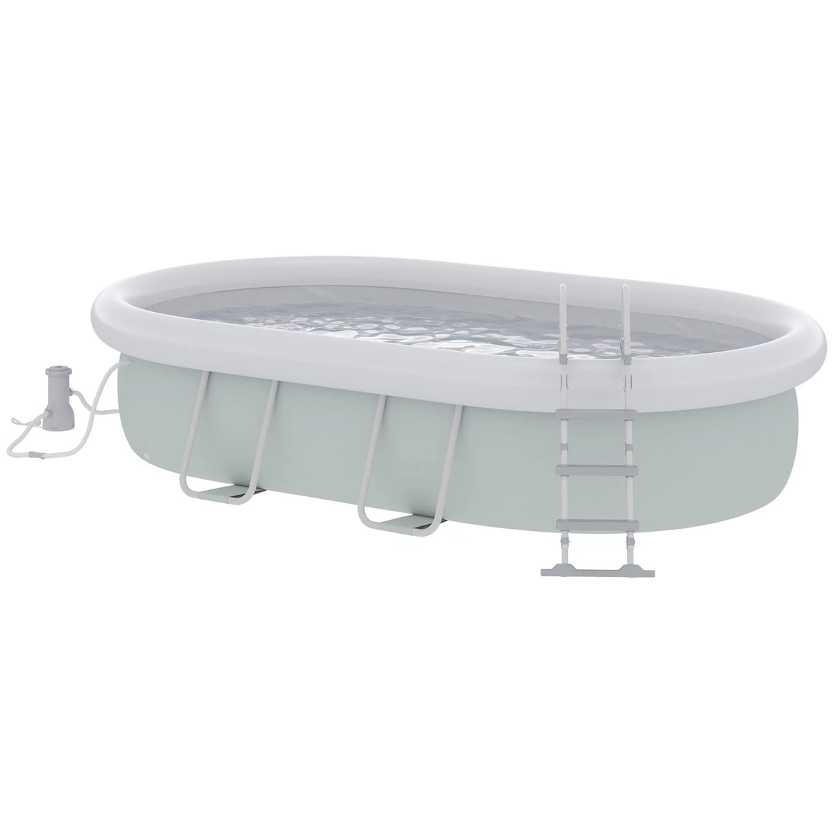 Brown Semi-Inflatable Frame Swimming Pool Q9122