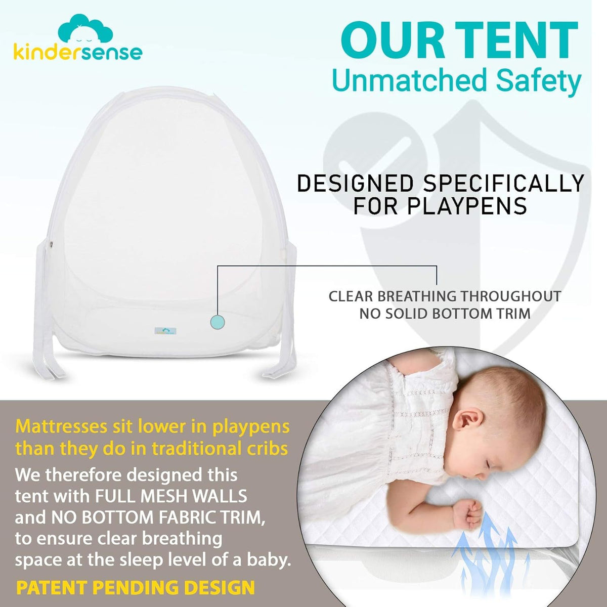 Baby Safety Crib Tent for Playpens Pack N Plays & Mini Cribs N4413