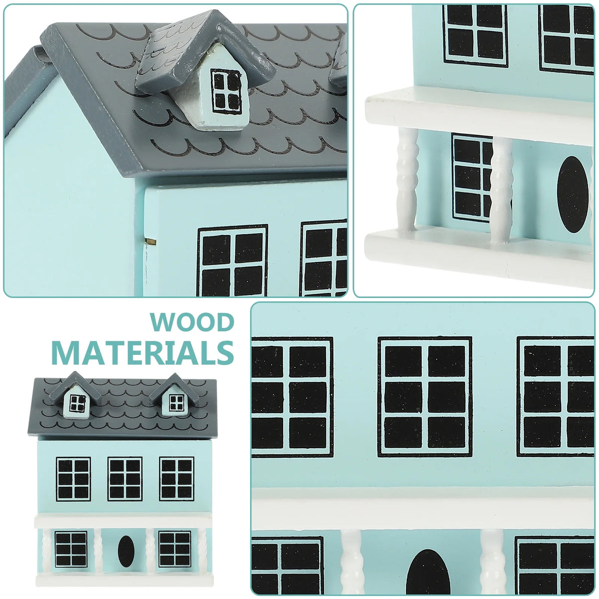 Miniature Wooden Doll House Villa R837256