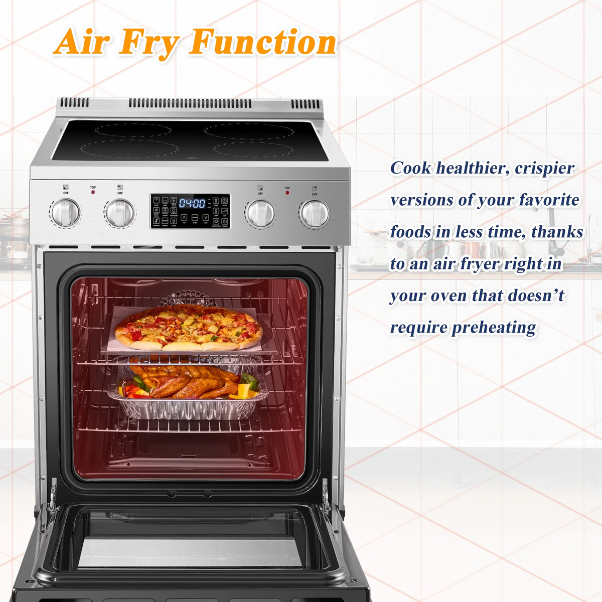 24 inch 2.9 Cu.ft Freestanding Electric Range with Convection Oven Y6248