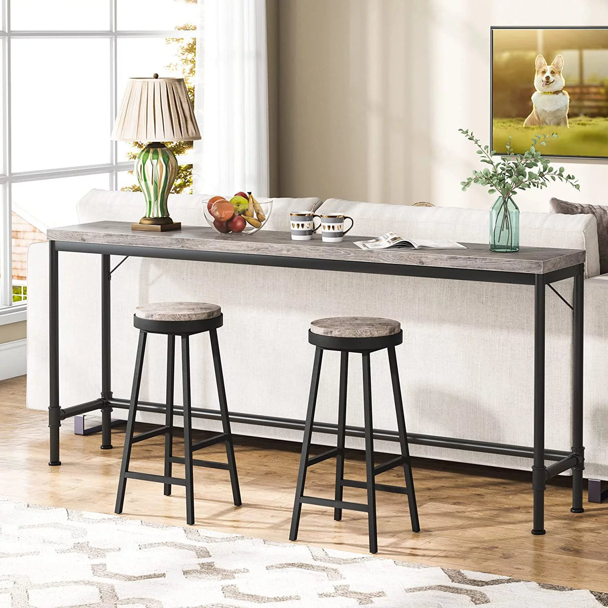 70.9" Grey Console Table U433