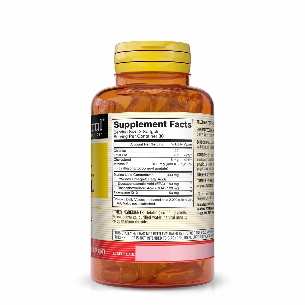 Co Q-10 Vitamin E and Fish Oil 60 Soft Gels Q18064
