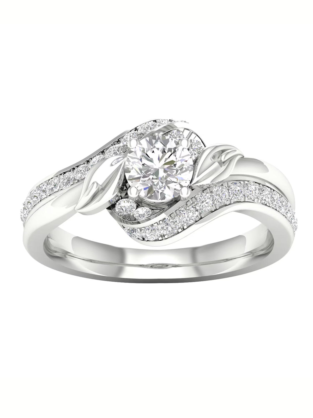 3/4Ct TDW Diamond 14k White Gold Bypass Engagement Ring X5636