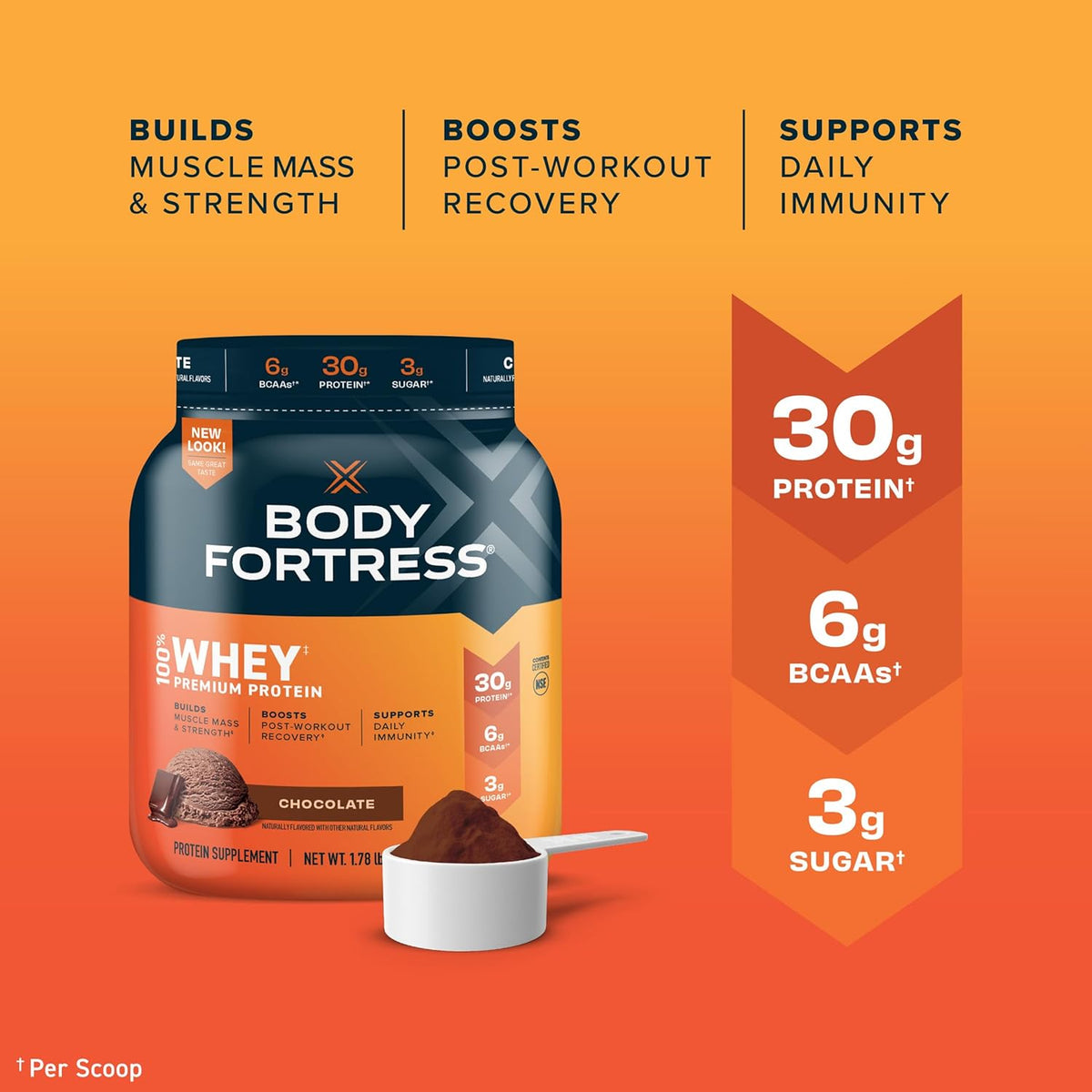 Chocolate Whey Protein Powder 1.78lbs and Chocolate Peanut Caramel Protein Bars 12 Count 1.76oz B1717