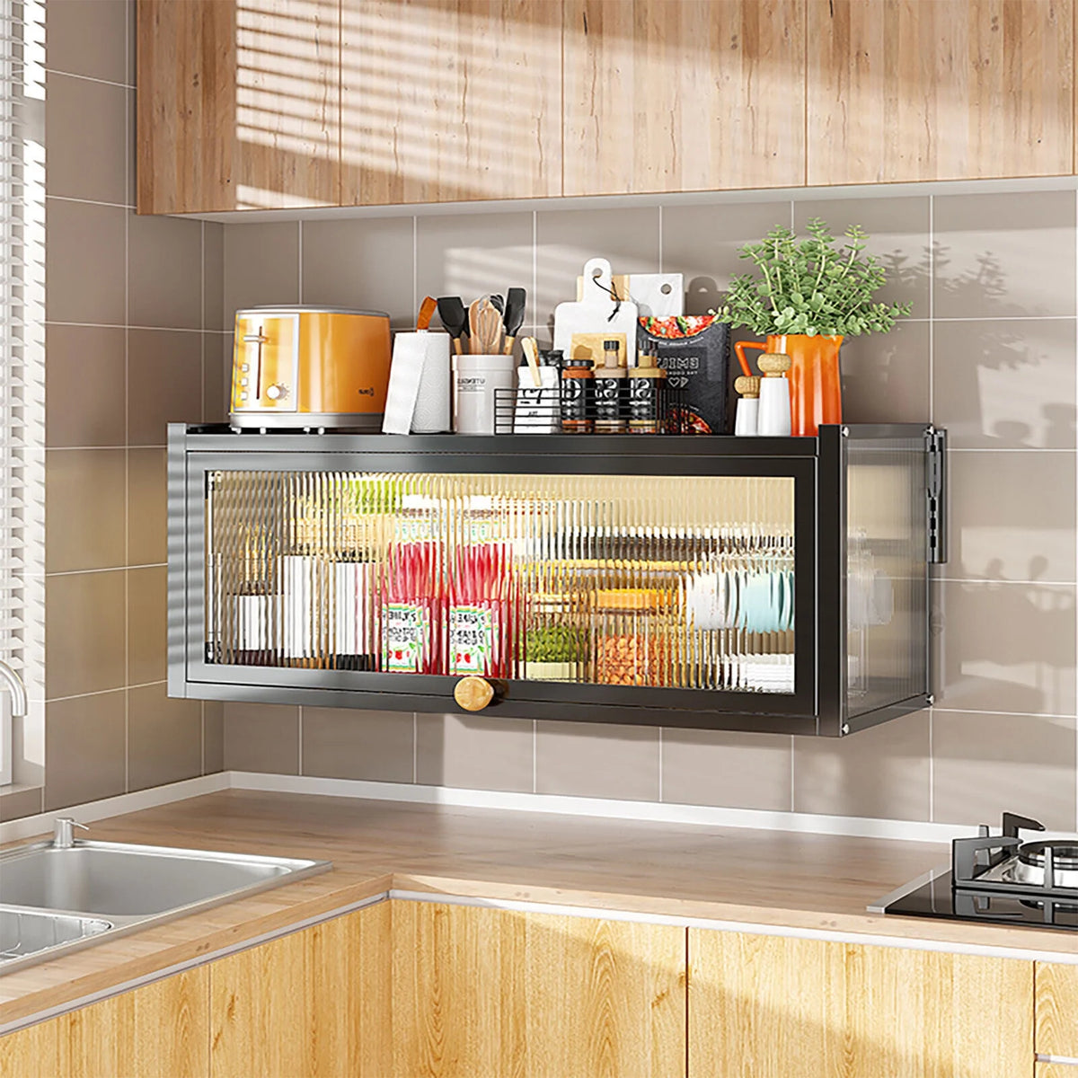 Black Wall Mount Storage Cabinet O367097