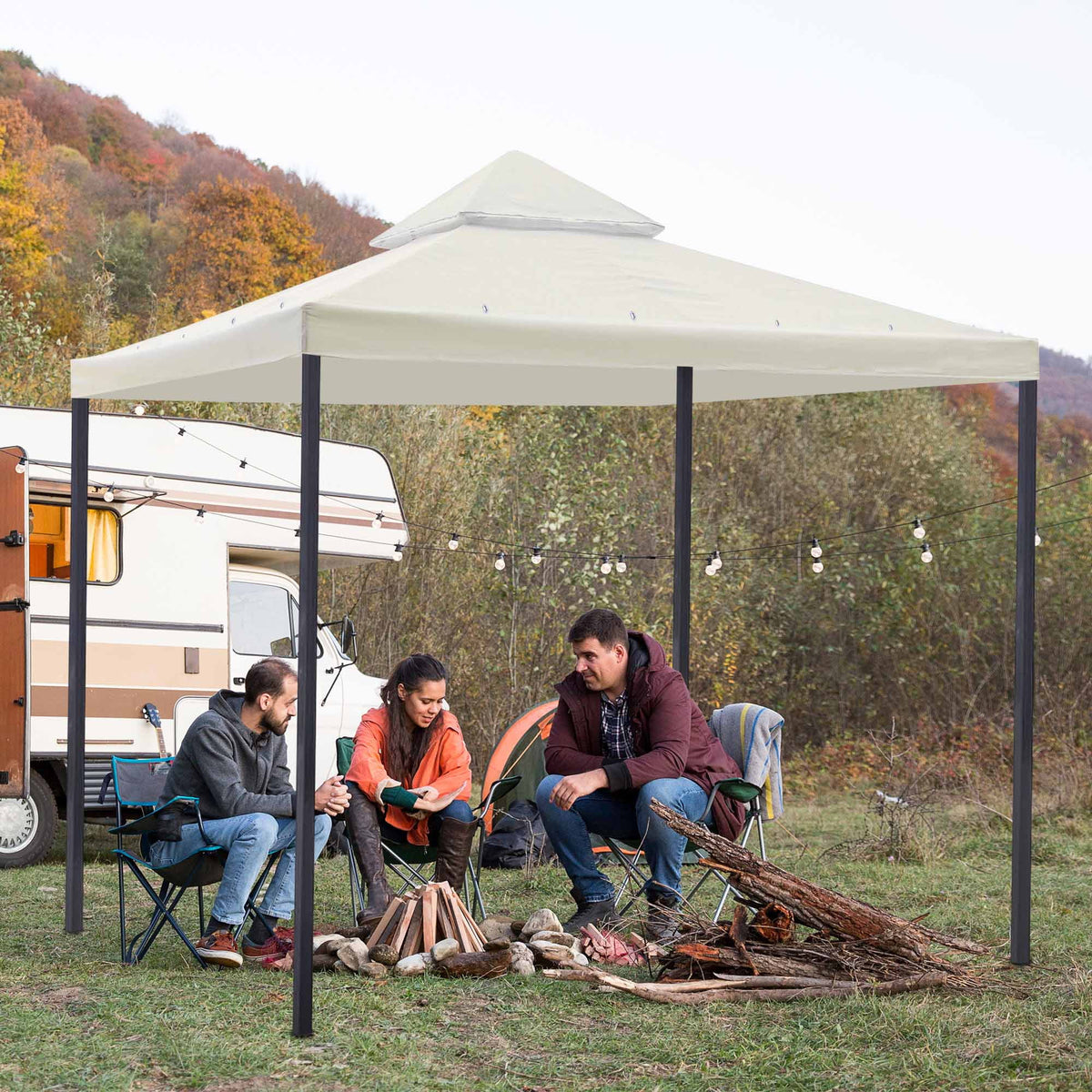 Ivory Canopy Top Replacement for 10'x10' Gazebo Cover P1559