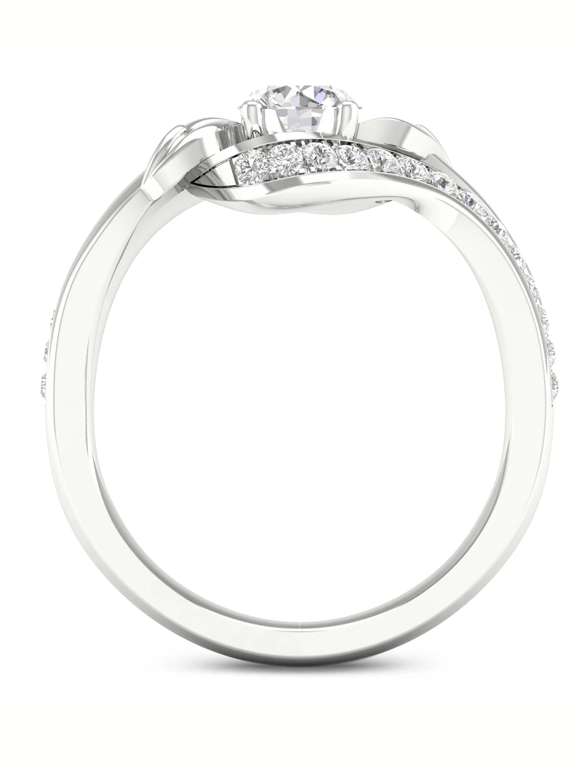 3/4Ct TDW Diamond 14k White Gold Bypass Engagement Ring X5636