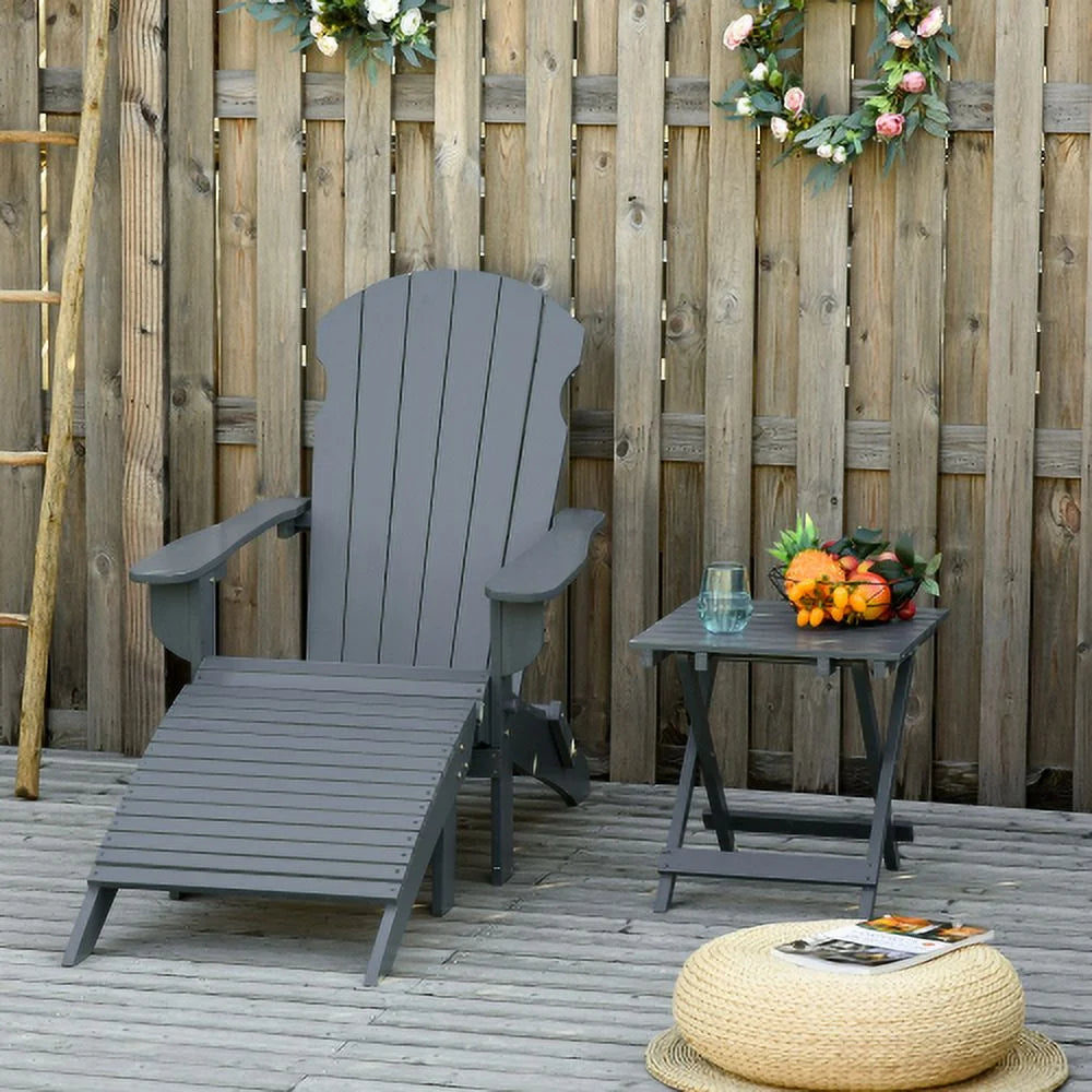 Folding Adirondack Chair with Ottoman and Side Table H5154