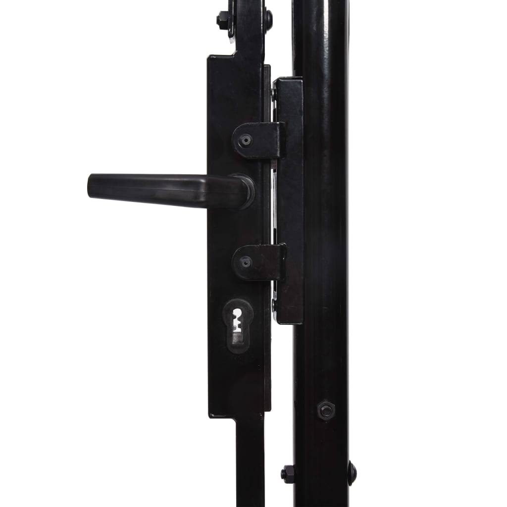 Black Steel Fence Gate with Arched Top F6934