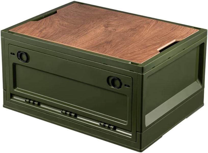 45L Foldable Storage Bin with Wooden Lid B37745