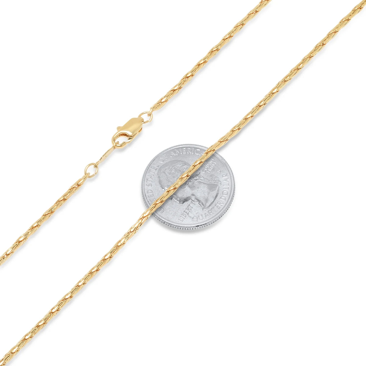 14k Yellow Gold Plated Braided Wheat Chain Necklace, 20 inches I1442